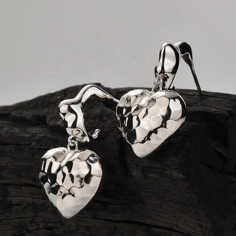 Heart shaped earrings.