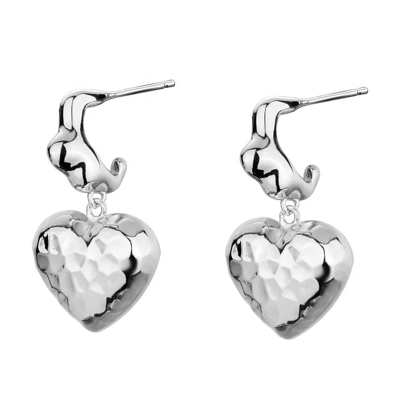 Heart shaped earrings.