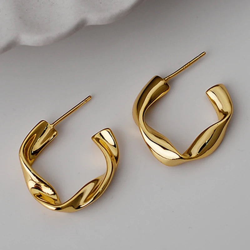 Gold plated earrings.