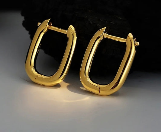 Silver earrings.