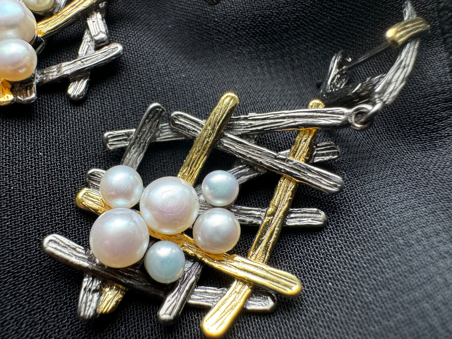 Sterling silver earrings with tiny pearls