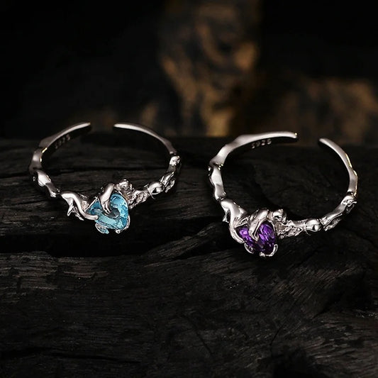 Ring with heart zircon