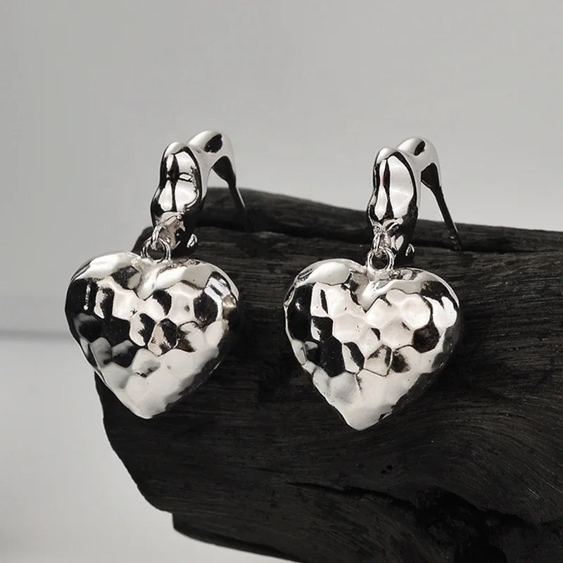 Heart shaped earrings.