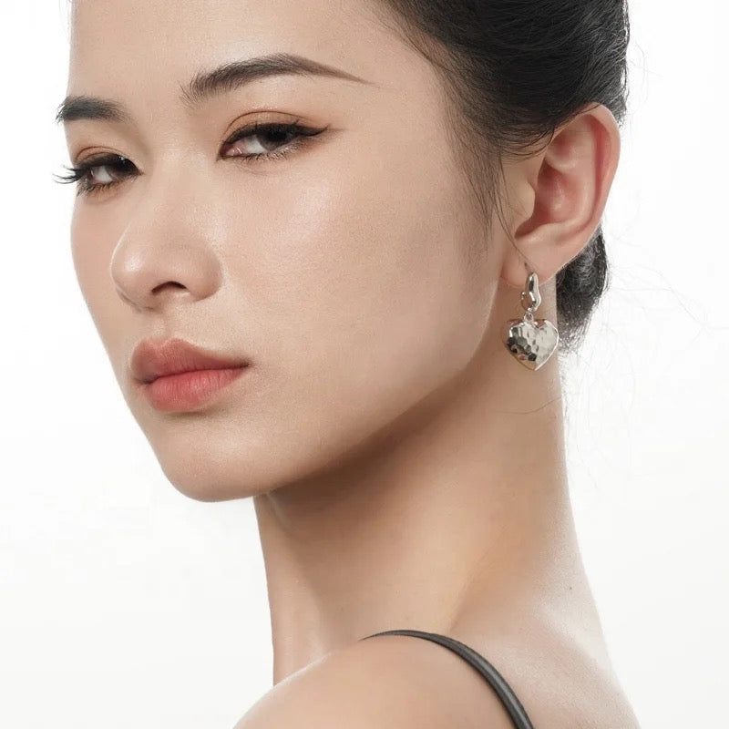 Heart shaped earrings.