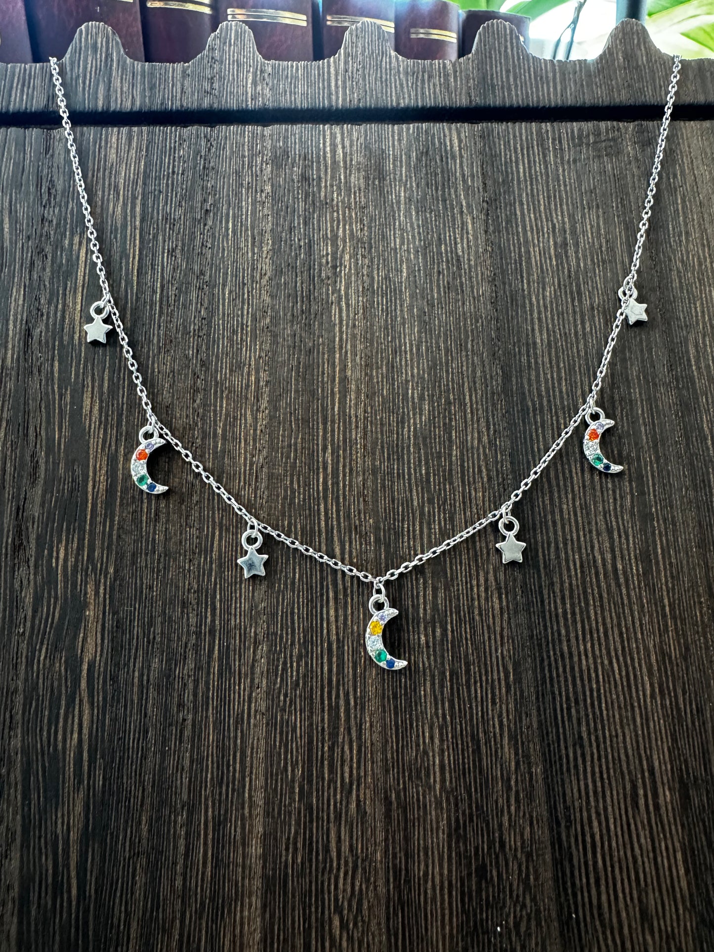 Necklace with moons and stars